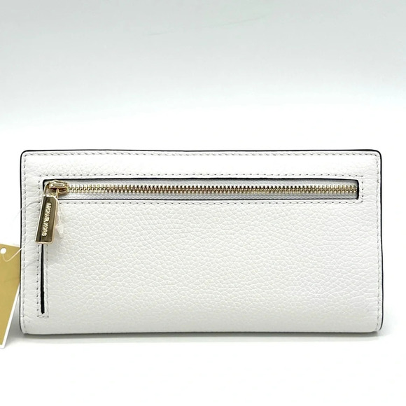 Michael Kors Reed Large Snap Bifold Wallet White/Gold - Picture 5 of 9